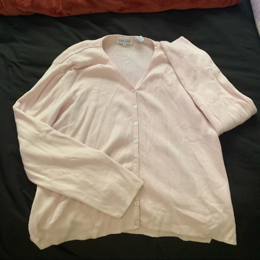 baby pink button up cardigan